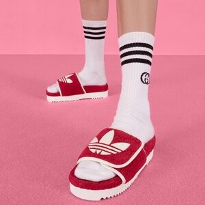 Authentic Gucci x Adidas Platform Terry Cloth Slides